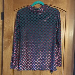 Watermelon Moonshine Velvet Mesh Top
